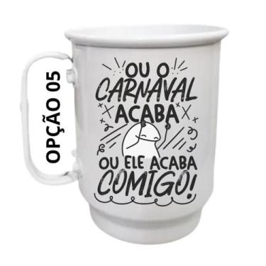 Imagem de Caneca Alumínio 500ml Ou o carnaval acaba ou ele acaba comig - LARANJA
