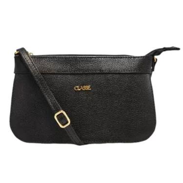 Imagem de Bolsa Feminina Classe Couro Alça Tiracolo Pequena, Preto