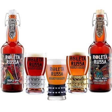 Imagem de Combo Presente Kit 2 Cervejas Roleta Russa Triple IPA + Copo Cerveja (3 opções)