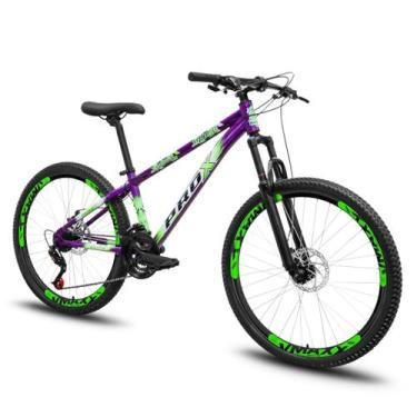 Imagem de Bike de Grau PRO-X 26 Freeride 21V Shimano Tipo Gios Viking, Roxo, Ver