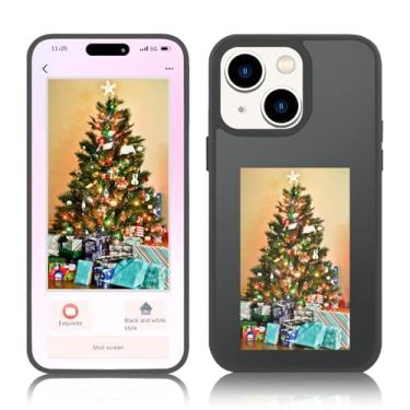 Imagem de CcKkujia Capa de tinta inteligente, compatível com iPhone 15, tela de imagem personalizada, tinta eletrônica, capa de telefone DIY de silicone antiqueda - cinza