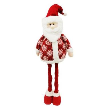 Imagem de Boneco Decoração de Natal Papai Noel Com Gorro Vermelho 55 cm Roupa em