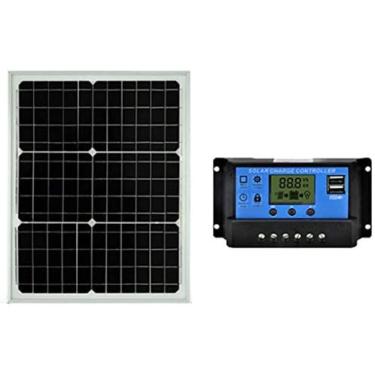 Imagem de 200W Monocristalino 200 Watts 12v/24V Módulo de painel solar Rv Marine Boat Off Grid e controlador de carregador solar 30A para caravana Home Car RV Camper Van Trailer, 100W