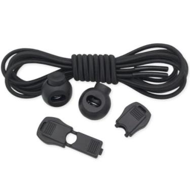 Imagem de Kit 2 Pares Cadarço Elástico Ajustável. Prático e Sem Amarrar para Adulto e Criança, Ideal para Corrida e Caminhada - Combo com 2 Pares Cor Preto