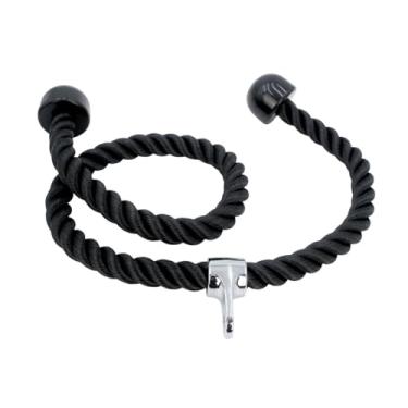 Imagem de rockible Corda tríceps puxe o cabo tríceps puxando corda portátil de 55 polegadas de comprimento para a máquina de cabo para levantamento de peso de exercício