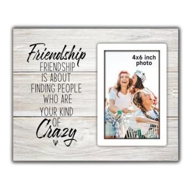 Imagem de SZ-PengXin Porta-retrato de melhor amigo, presente de amizade, para mulheres, amigos, homens, colegas de trabalho, porta-retratos de madeira da amizade, para mesa ou parede para fotos de 10 x 15 cm