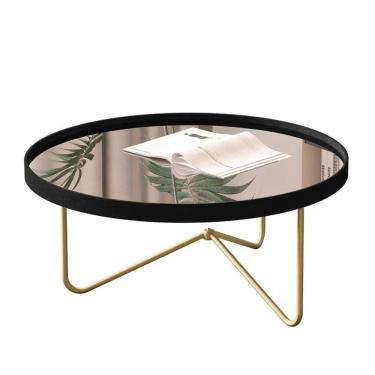 Imagem de Mesa de Centro Alamanda Moderna Preto Dourado JB Bechara