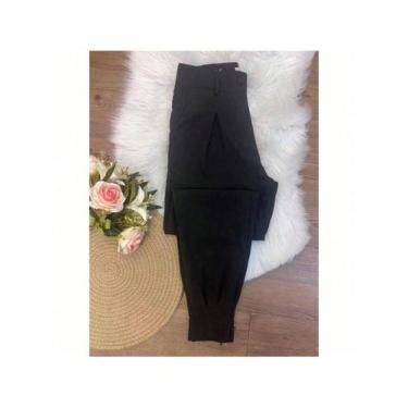 Imagem de Calça cenoura  alfaiataria  ziper  punho - NoBrand, Preto, M