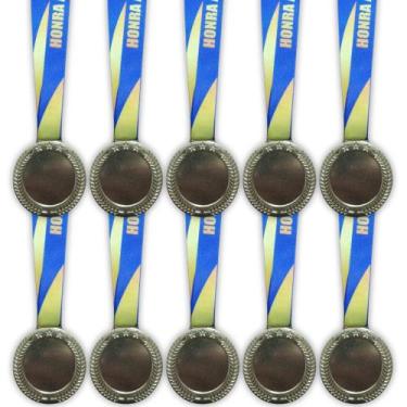 Imagem de Kit 100 Medalhas para Premiação, Medalha Redonda Honra ao Mérito, 60mm