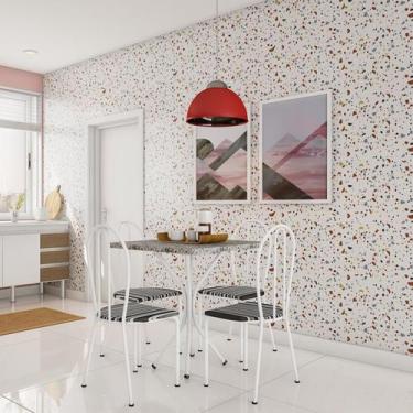 Imagem de Conjunto de Mesa com 4 Cadeiras Tabita Branco e Preto - Mobly