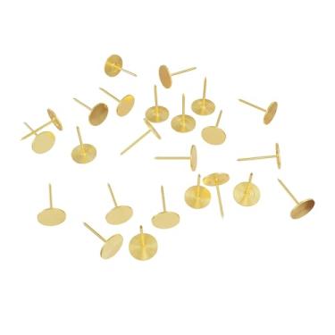 Imagem de Skweawert 100 peças de 19 x 30 mm (0,75 x 1,18") tachinhas de polegar de cabeça plana, aderência de estofamento para decoração de porta de sofá de móveis, tachas de hardware estilo vintage, pinos de