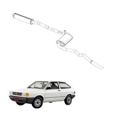 Imagem de Kit Completo Escapamento Gol 1.8 G1 1988 a 1990 1991 Aço - Pioneiro