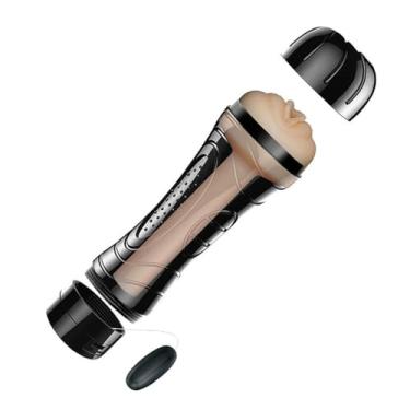 Imagem de Masturbador Masculino Vagina Cyberskin Vibrador Formato Lanterna