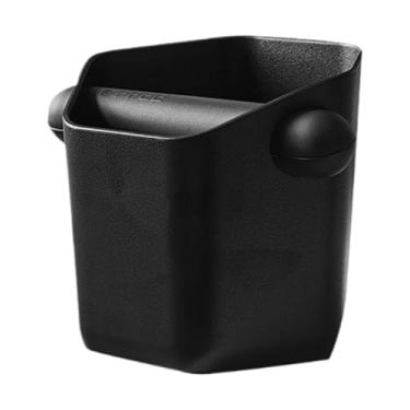 Imagem de IEUDNS Caixa de café Knock Out de 580ml preta para de cozinha com base absorvente de impacto de 12x11cm com abertura inclinada e haste de borracha