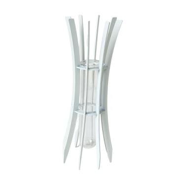 Imagem de WeiLaiKeQi Vaso hidropônico com tubo de ensaio de vidro, estrutura de metal, suporte resistente para mesa de centro, ornamento decorativo multifuncional para, Branco 7x7x20cm