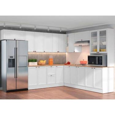 Imagem de Cozinha Completa Unna 18 Portas 2 Gavetas Poliman Móveis Branco