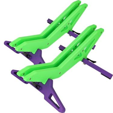 Imagem de MAKELEN Suporte de estacionamento ajustável para bicicletas de 16 a 29 polegadas, compatível com largura de pneu 23c-3.0 – plástico resistente, fácil instalação, design elegante em dois tons (verde e