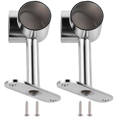 Imagem de 2 peças prata 90° 25 mm assento de flange de trilho de roupas, suporte de canto de armário que economiza espaço, acessórios de guarda-roupa para armário e banheiro