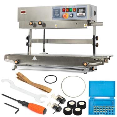 Imagem de U.S. SOLID Impressora de roda de tinta automática vertical com controle digital de temperatura, seladora de faixa vertical para sacos de PVC de 0,02 a 0,08 mm, filmes de carimbo com codificação de 110