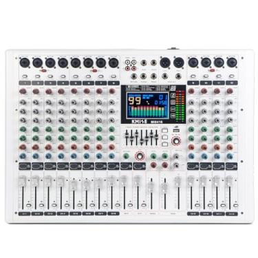 Imagem de Kmise Mixer De Áudio 12 Canais De Áudio Digital Pro-Series Sound Board Console System Interface Com Recursos De Placa De Mixagem De Dj, Equalizador De 7 Bandas, Display Led De 48 V E Saída Sound Bt