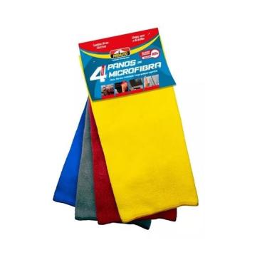 Imagem de Kit Com 4 Flanela Pano Microfibra 35x35cm Proauto