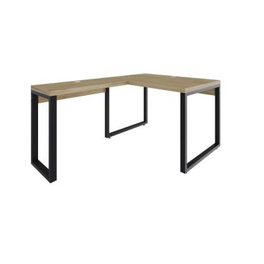 Imagem de Mesa Em L Operacional 120x160x75cm Yon Vermont Oak-est.preta Vermont Oak-est.preta