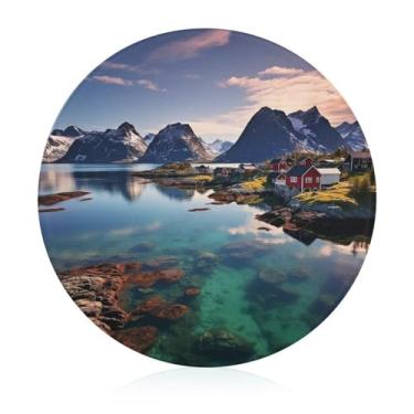 Imagem de Tábua de cortar para cozinha, antiderrapante, resistente ao calor, fácil de limpar, tábua de cortar Ilhas Noruega - Presente de cozinha ideal para cozinheiros domésticos
