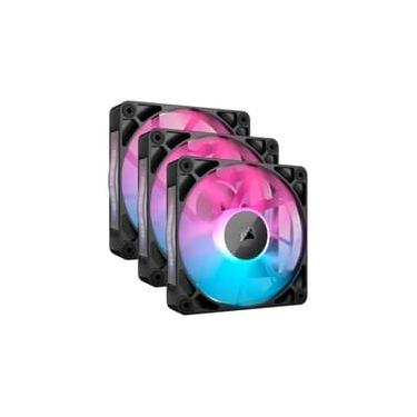 Imagem de Kit com 3 Ventoinhas Corsair iCUE LINK RX120 RGB, 120mm, Preto - CO-9051018-WW