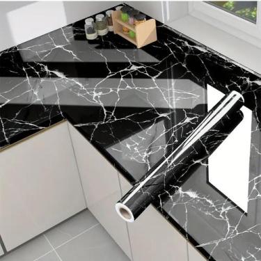 Imagem de Papel De Parede Adesivo 3D Marmorizado Autocolante Lavável Alto Brilho