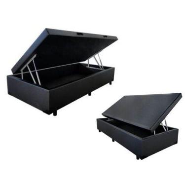 Imagem de Cama Box Baú Solteiro 0,88 x 1,88 X 0,40 Premium material sintético Pr