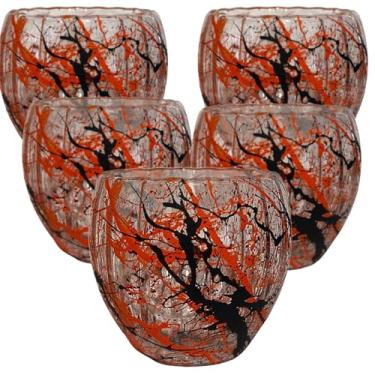 Imagem de Conjunto Com 4 Xícaras Personalizadas - Vidro Grosso 80ml - Decorativas, Eventos, Design Splash, para Café e Chá - Cor Dourado - Preto Metálico