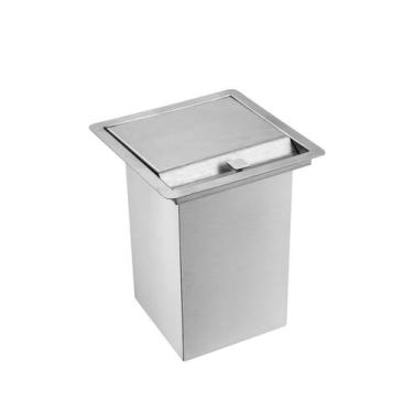 Imagem de Lixeira Quadrada Pia Cozinha Embutir 7 L Inox 304 Escovado - AS