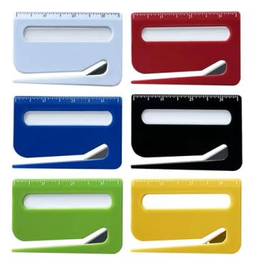 Imagem de 6 peças de abridor de cartas, abridor de correio com afiado oculto de segurança, cortador de papel de embrulho, ferramenta de abertura de pacote com balança e lupa para casa, escritório, correio