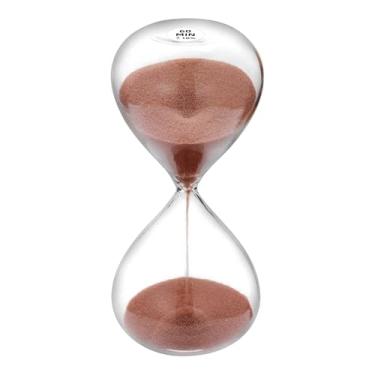 Imagem de Relógio ampulheta com temporizador de areia de 60 minutos com areia cor cacau, relógio grande de areia de 60 minutos, Reloj de Arena 60 minutos, simples Biloba Puff 1 hora, vidro Sandglass, para mesa