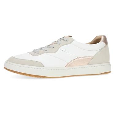 Imagem de Dansko Mocassim feminino Josey Leather – Tênis leve para uso diário com sola de borracha antiderrapante, Branco/ouro rosa, 7.5-8