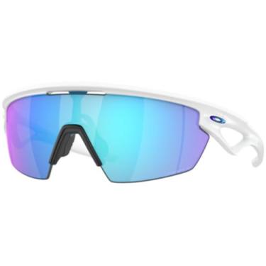 Imagem de Oakley Pacote de óculos de sol OO9403: OO 9403 SPHAERA 940302 branco fosco/Prizm safira polarizada Policarbonato polarizado e coleira azul grande kit de acessórios