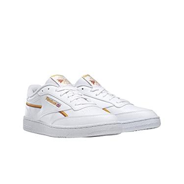 Imagem de Reebok Tênis masculino Club C 85, Branco/ouro universitário/terra assada, 36