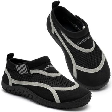 Imagem de WateLves Sapatos aquáticos infantis de secagem rápida, sapatos descalços para meninas e meninos, tênis aquático para praia, caminhadas, natação, caiaque, acessórios esportivos, essenciais para