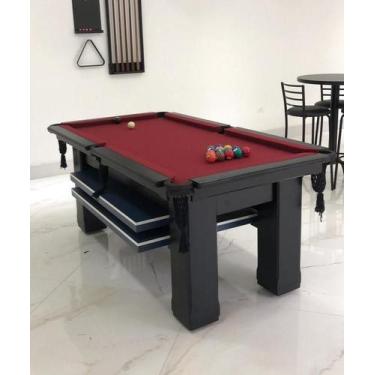 Imagem de Mesa de Sinuca e Ping Pong - 2,52x1,40 - Nelson Bilhares, Bordô