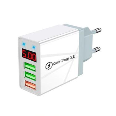 Imagem de Carregador Elough Turbo Rápido 3 Portas Usb 3.0, Branco