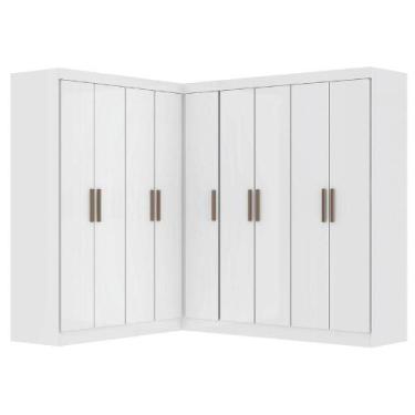 Imagem de Guarda Roupas Modulado De Canto Madrid Com 9 Portas Maxel Branco - MAX