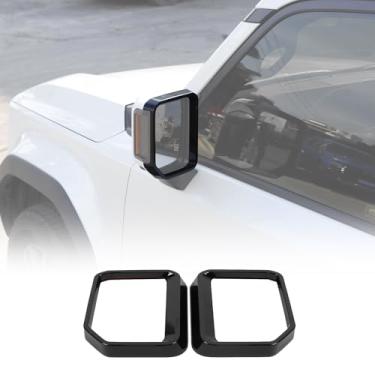 Imagem de Espelho retrovisor lateral externo moldura de sobrancelha de chuva compatível com Toyota Land Cruiser 250 Prado 2024 2025, capa de espelhos retrovisores ABS moldura de acabamento de sobrancelhas, 2