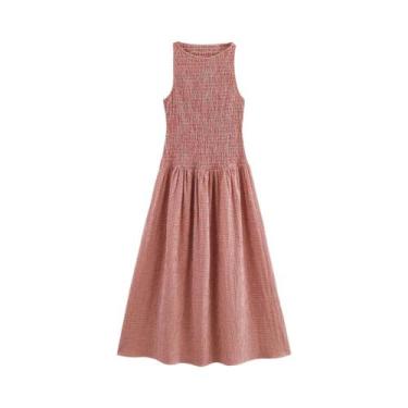 Imagem de Vestido Longo Vintage Sem Mangas Para Mulheres, Estilo Casual E Solto 