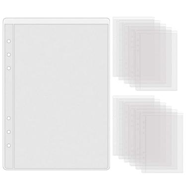 Imagem de XiowDow 12 bolsos para fichário A5 fosco PVC orçamentário envelopes para fichário com 6 furos protetores de folhas soltas para fotos orçamentárias, cartões, notas (A5-6 furos)