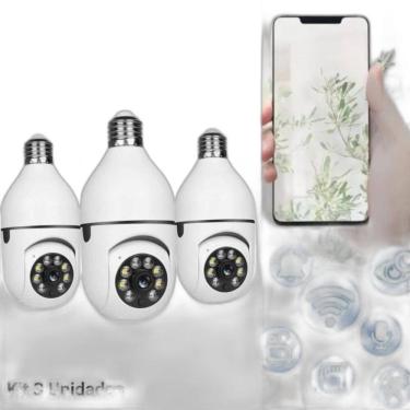 Imagem de Kit 3 Câmeras Segurança Wi-Fi Ip Sem Fio 360 Encaixe Lampada