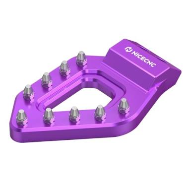 Imagem de NICECNC Pedal de freio traseiro roxo compatível com Stark Varg 2024-2025 – ponta de alumínio CNC T6061, aderência serrilhada de tamanho grande, consulte o ajuste