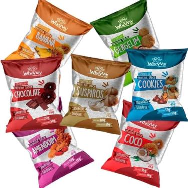 Imagem de Kit 7 WheyViv Fit Todos os Sabores - Suspiros, Chocolate, Cookies, Amendoim, Gergelim, Coco e Banana com Canela
