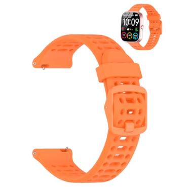 Imagem de YAJOJO Pulseiras para smartwatch uaue T60, pulseira de silicone esportiva de liberação rápida para uaue T60 de 4,9 cm, pulseira de reposição macia, leve e ventilada confortável, pulseira ajustável