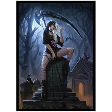 Imagem de Fantasy North - Riley Raes - Daddy's Little Devil - 100 capas de cartas TCG foscas texturizadas - Serve para Pokémon Magic MTG Commander e outros jogos de cartas - Mangas de baralho