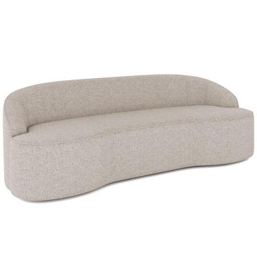 Imagem de Sofá 4 Lugares Curvo Sala de Estar Living Lótus D02 Linho Bege 280 cm D-463 - Lyam